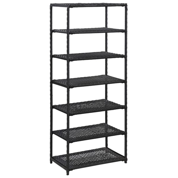 vidaXL Étagère à chaussures Noir 50x30x120 cm Résine tressée
