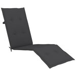 vidaXL Chaise longue d'extérieur repose-pied et coussin Acacia solide