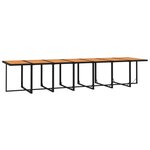 vidaXL Ensemble à dîner de jardin coussins 19 Pièces Noir Résine tressée