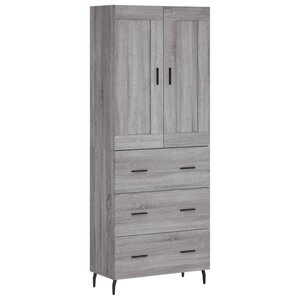 vidaXL Buffet haut Sonoma gris 69 5x34x180 cm Bois d'ingénierie
