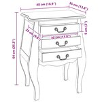 vidaXL Table de chevet bois d'acajou massif 48x35x64 cm