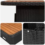 vidaXL Ensembles de meubles 7 Pièces Noir et turquoise Rotin PE