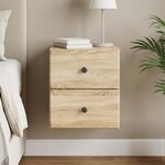 vidaXL Cabinet de chevet mural Chêne Sonoma 34 5 x 33 x 40 cm