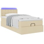 vidaXL Cadre de lit ottoman avec matelas crème 90x190 cm tissu