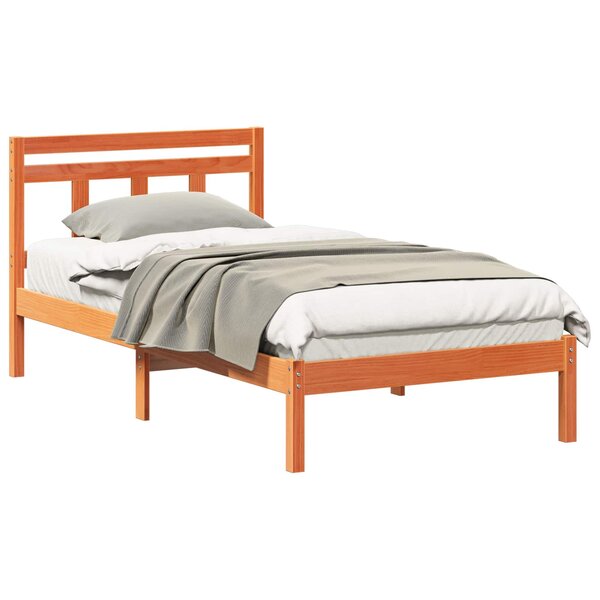 vidaXL Cadre de lit Marron 75 x 190 cm Pin massif