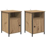 vidaXL Cabinet de chevet 2 Pièces Chêne artisanal 40 x 42 x 60 cm
