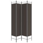 vidaXL Cloison de séparation 4 panneaux Marron 160x220 cm Tissu
