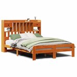 vidaXL Lit bibliothèque sans matelas cire marron 160x200 cm pin massif
