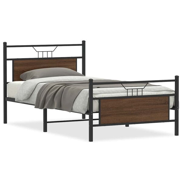 vidaXL Cadre de lit sans matelas chêne marron 100x200 cm