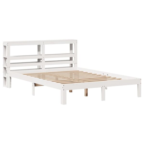 vidaXL Cadre de lit avec tête de lit blanc 140x200 cm bois pin massif