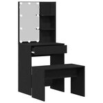 vidaXL Ensemble de Coiffeuse avec tiroir Chêne noir 60 x 40 x 140 cm