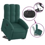 vidaXL Fauteuil inclinable vert foncé tissu
