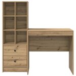 vidaXL Bureau avec tiroir avec étagère 2 Pièces Chêne artisanal