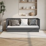 vidaXL Lit de jour sans matelas gris 75x190 cm bois de pin massif