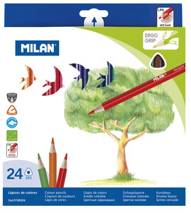 Crayons de couleur triangulaires 24 pièces