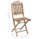 vidaXL Ensemble à manger d'extérieur pliable 5Pièces avec coussins Bambou