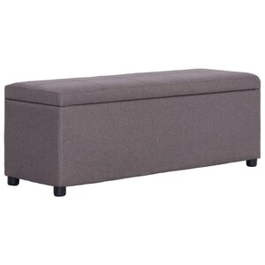 Banquette pouf tabouret meuble banc avec compartiment de rangement 116 cm taupe polyester 3002064