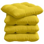 vidaXL Coussins de siège 4 Pièces Jaune clair 40 x 40 x 12 cm tissu