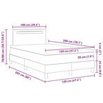 vidaXL Cadre de lit avec matelas Gris 120 x 200 cm Faux cuir