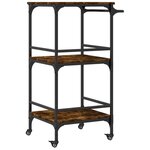 vidaXL Chariot de cuisine chêne fumé 60 5x50x105 cm bois d'ingénierie
