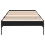 vidaXL Cadre de lit noir 100x200 cm bois d'ingénierie et métal