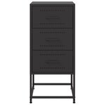 vidaXL Table de chevet noir 36x39x78 cm acier