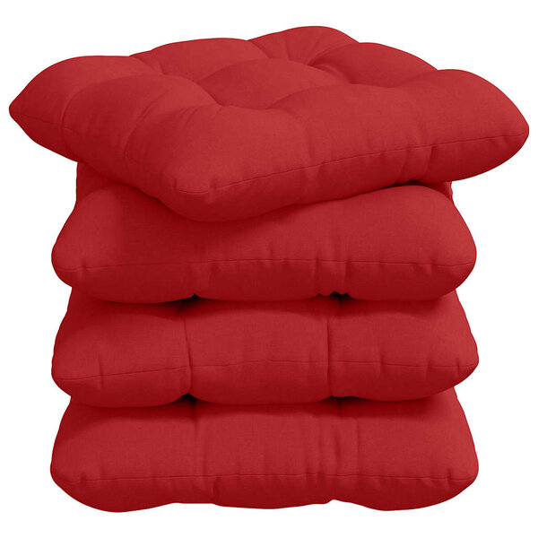 vidaXL Coussins de siège 4 Pièces Rouge 45 x 45 x 12 cm tissu