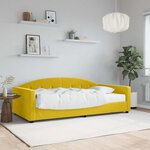vidaXL Lit de jour avec matelas jaune 100x200 cm velours