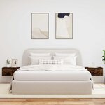 vidaXL Tables de chevet murales avec lumières LED 2 Pièces chêne fumé