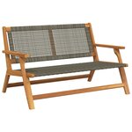 vidaXL Banc de jardin gris 122x76x73 5 cm en bois massif d'acacia