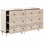 vidaXL Buffet 2 Pièces Blanc 60 x 33 5 x 75 cm Bois de mangue massif