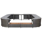vidaXL Cadre de spa carré gris 268x268x55 cm résine tressée