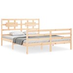 vidaXL Cadre de lit sans matelas bois massif