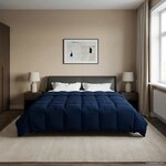 vidaXL Duvet complet toute l'année Bleu foncé 220 x 260 cm Microfibre