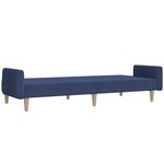 vidaXL Canapé-lit à 2 places bleu tissu