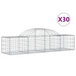 vidaXL Paniers à gabions arqués 30 Pièces 200x50x40/60 cm fer galvanisé