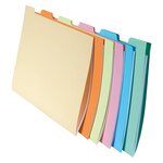 Paquet De 10x6 Chemises Compartiments A Onglets Pour Tiroir Super 210 - 24x32cm - Couleurs Assorties - Exacompta