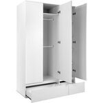 Armoire IMAGE 60B - blanc mat - 3 portes + 2 tiroirs - 121 6 x 191 x 55 cm