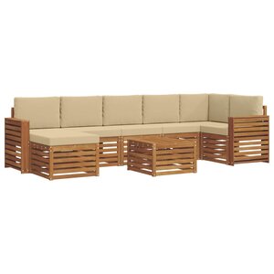 vidaXL Ensemble de canapés d'extérieur 8 pc Naturel et Beige