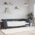 vidaXL Lit de repos sans matelas gris foncé 100x200 cm velours