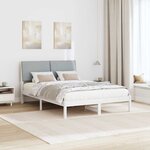 vidaXL Cadre de lit avec tête de lit Blanc et gris clair 150 x 200 cm