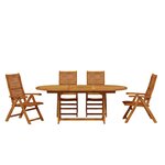 vidaXL Ensemble de salle à manger pour jardin 5 Pièces Marron