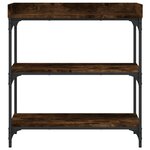 vidaXL Table console avec étagères chêne fumé 75x30x80 cm
