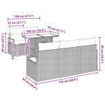 vidaXL Ensemble de canapé de jardin 6 Pièces Gris Poly rotin