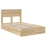 vidaXL Lit de Rangement Chêne Sonoma 120 x 200 cm Bois d'ingénierie