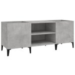 vidaXL Armoire à disques gris béton 121x38x48 cm bois d'ingénierie