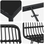 vidaXL Ensemble de salle à manger pour jardin 3 Pièces Noir Poly rotin