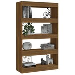 vidaXL Bibliothèque/Séparateur de pièce Chêne marron Bois d'ingénierie