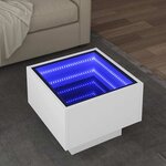 vidaXL Table d'appoint avec LED blanc 40x40x30 cm bois d'ingénierie