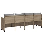 vidaXL Chaise longue avec coussins beige résine tressée